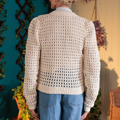 Red Heart Mesh-mellow Crochet Cardigan Mesh-Mellow Crochet Cardigan made using Red Heart yarn