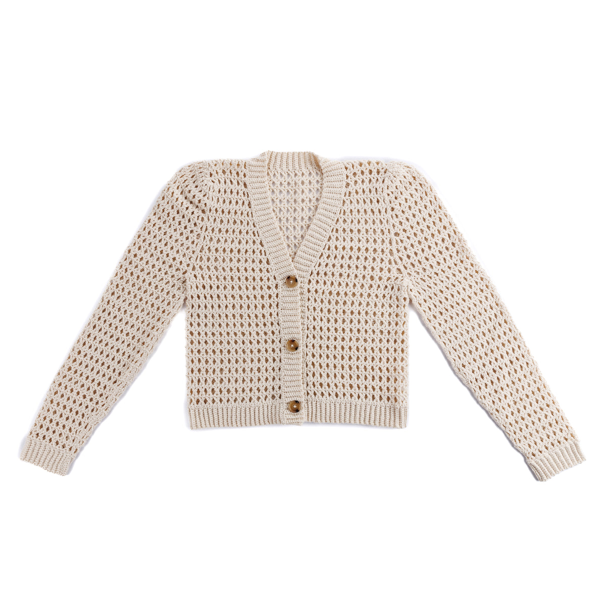 Mesh-Mellow Crochet Cardigan made using Red Heart yarn