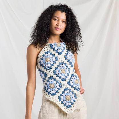 Red Heart Crochet Coastal Granny Halter Top Crochet Top made in Red Heart All in One Granny Square","Super Saver Yarn