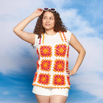 Red Heart Crochet Granny Picot Edged Tank Crochet Tank made in Red Heart All in One Granny Square","Super Saver Yarn