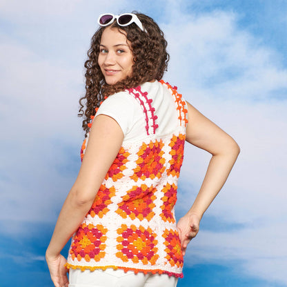 Red Heart Crochet Granny Picot Edged Tank Crochet Tank made in Red Heart All in One Granny Square","Super Saver Yarn