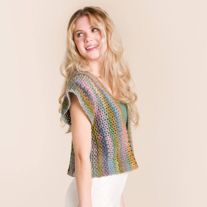 Red Heart Crochet Rustic Summer Vest Crochet Vest made in Red Heart Yarn