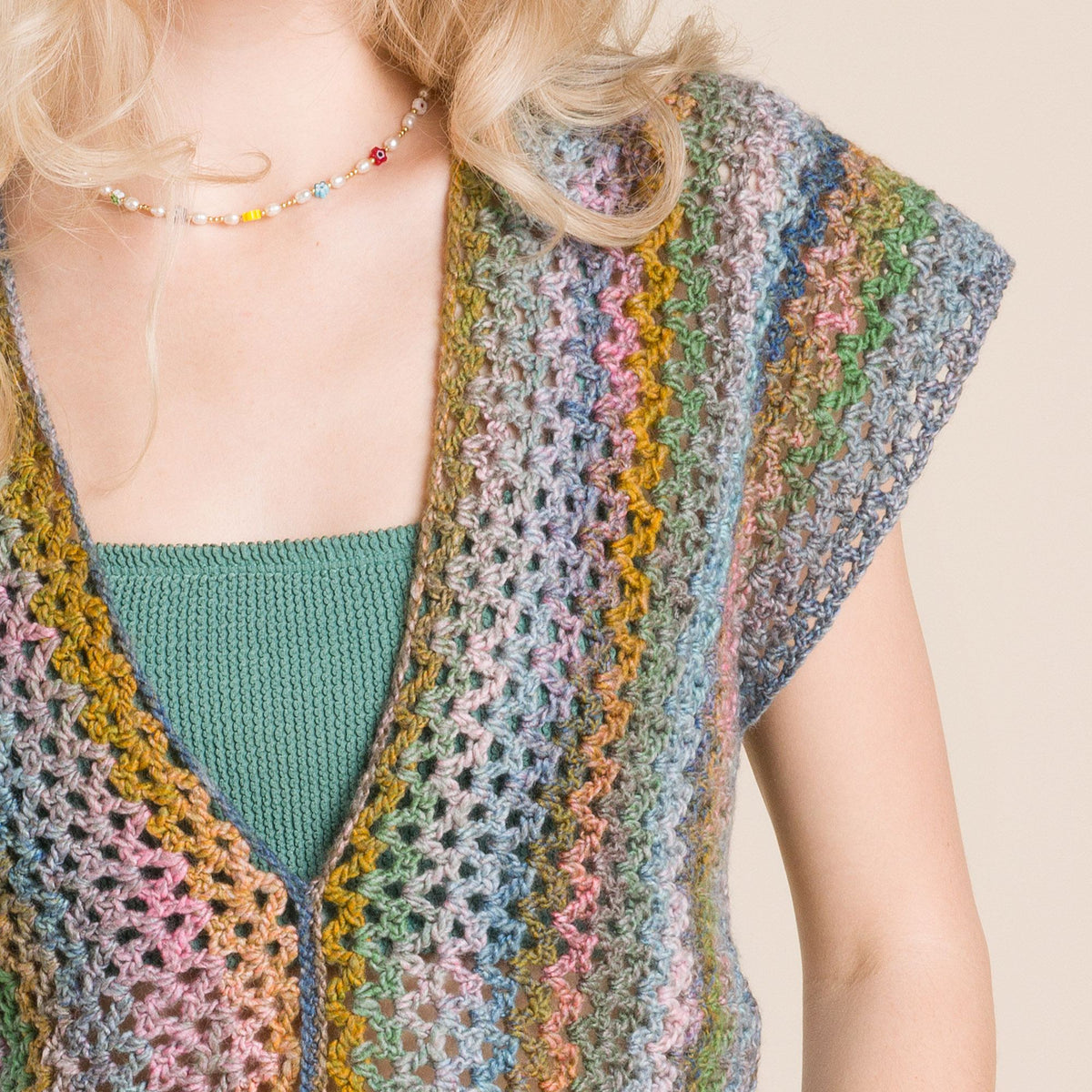 Crochet Vest made in Red Heart Yarn