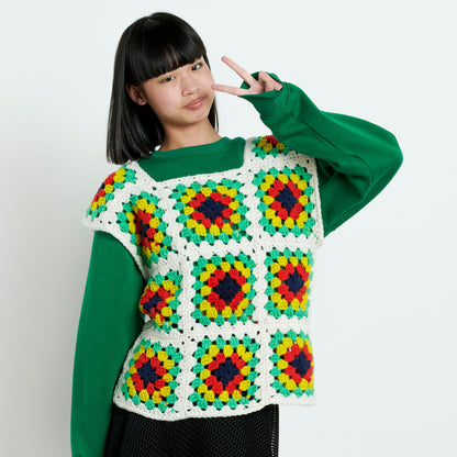 Red Heart Best in Vest Crochet T-shirt Crochet T-shirt made in Red Heart All in One Granny Square Yarn