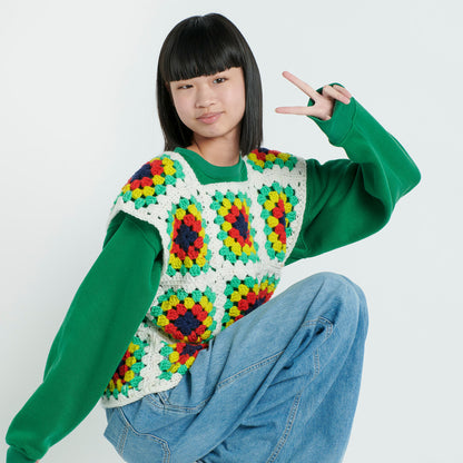 Red Heart Best in Vest Crochet T-shirt Crochet T-shirt made in Red Heart All in One Granny Square Yarn