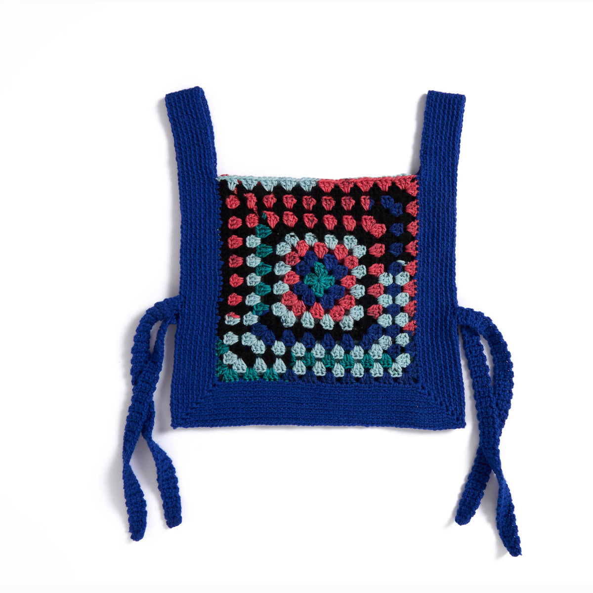Crochet Square Up Tabard Vest made using Red Heart yarn