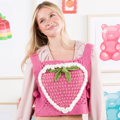 Red Heart Sweet Berry Crochet Tabard Vest Sweet Berry Crochet Tabard Vest made using Red Heart yarn