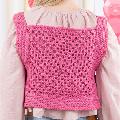 Red Heart Sweet Berry Crochet Tabard Vest Sweet Berry Crochet Tabard Vest made using Red Heart yarn