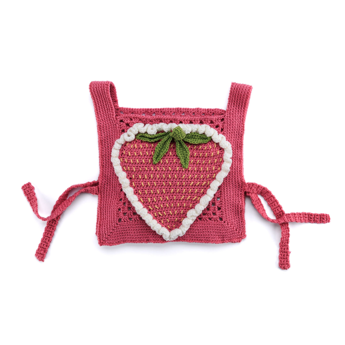 Sweet Berry Crochet Tabard Vest made using Red Heart yarn