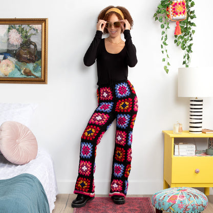 Red Heart Crochet Smarty Pants Crochet Pant made in Red Heart All in One Granny Square Yarn