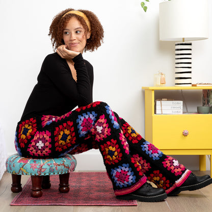 Red Heart Crochet Smarty Pants Crochet Pant made in Red Heart All in One Granny Square Yarn