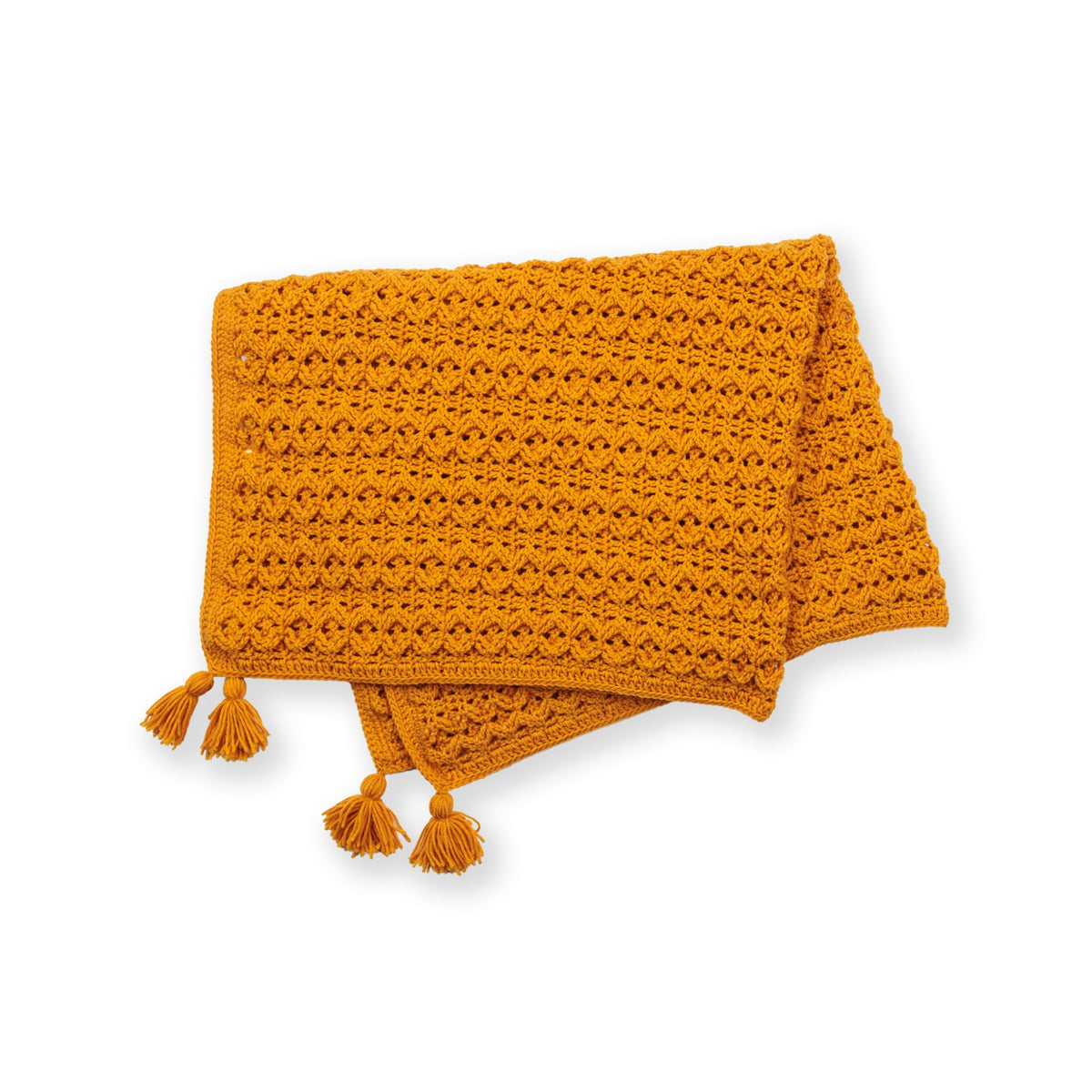 Golden Waves Throw made using Red Heart yarn