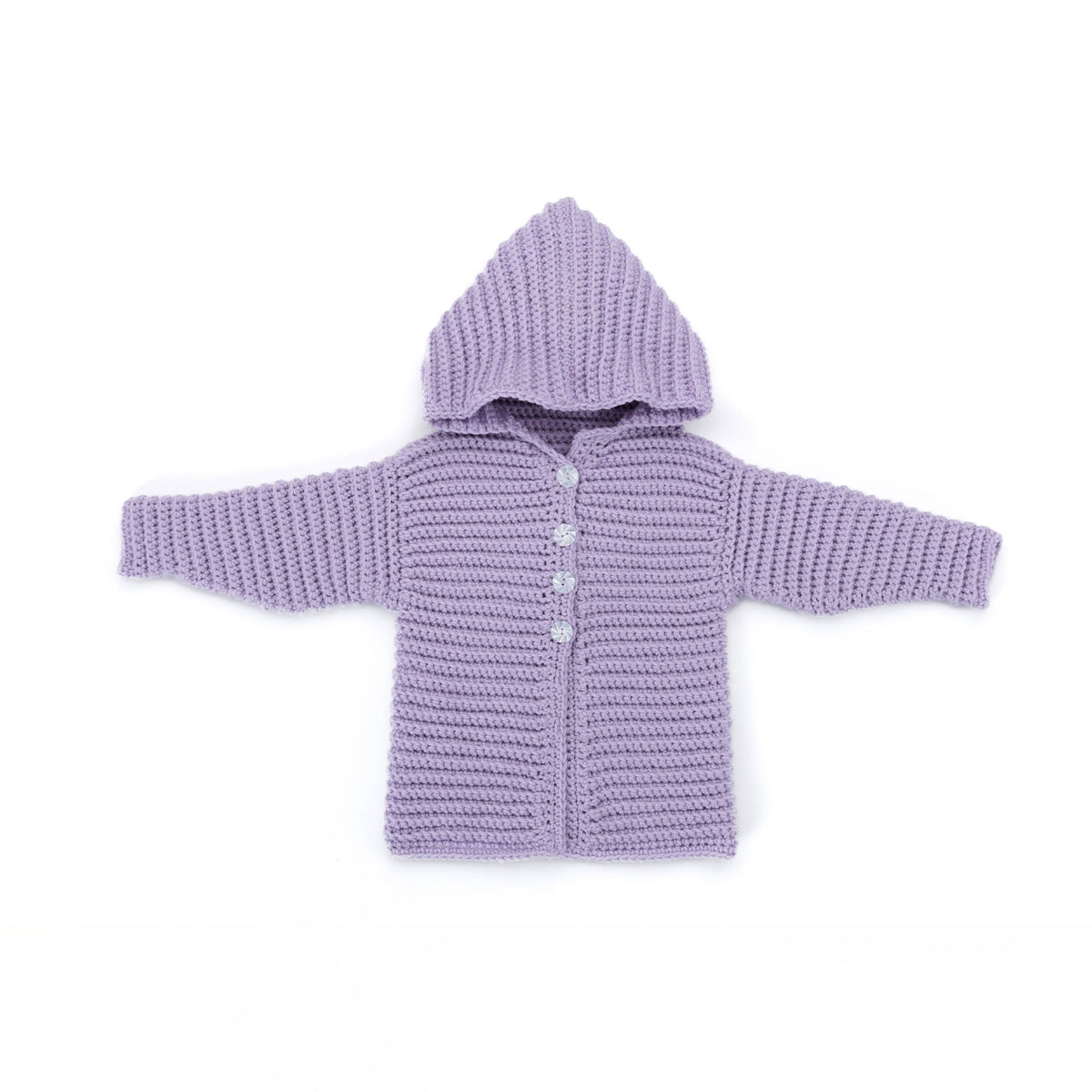 Little Lovebug Crochet Cardigan made using Red Heart yarn