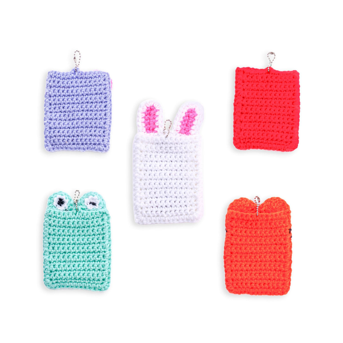 Crochet Photocard Holders made using Red Heart yarn