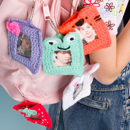 Red Heart Crochet Photocard Holders Crochet Photocard Holders made using Red Heart yarn
