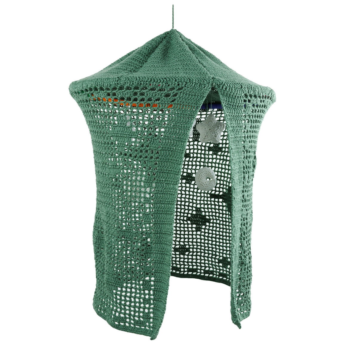 Crochet Constellation Canopy made using Red Heart yarn