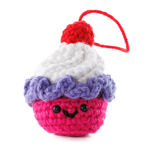 Crochet Cutie Cupcake Amigurumi made using Red Heart yarn