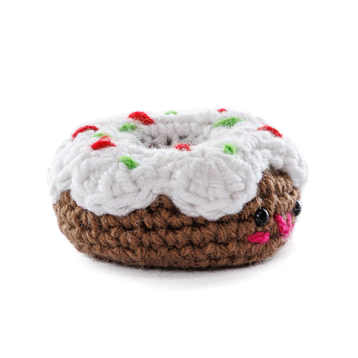 Crochet Dolly Donut Amigurumi made using Red Heart yarn