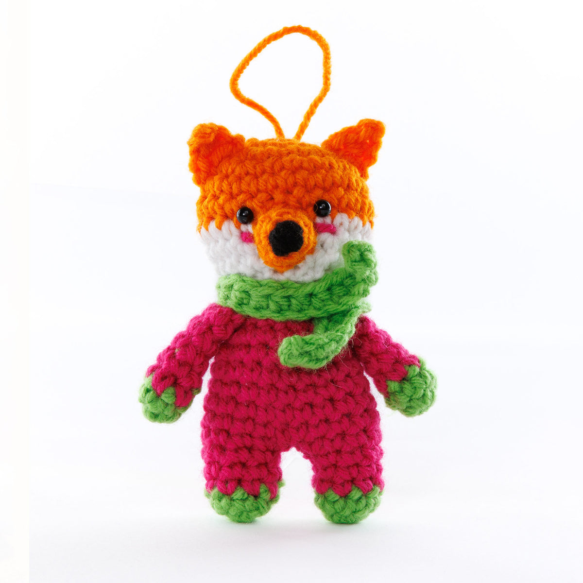 Crochet Fa La La La Fox Amigurumi made using Red Heart yarn