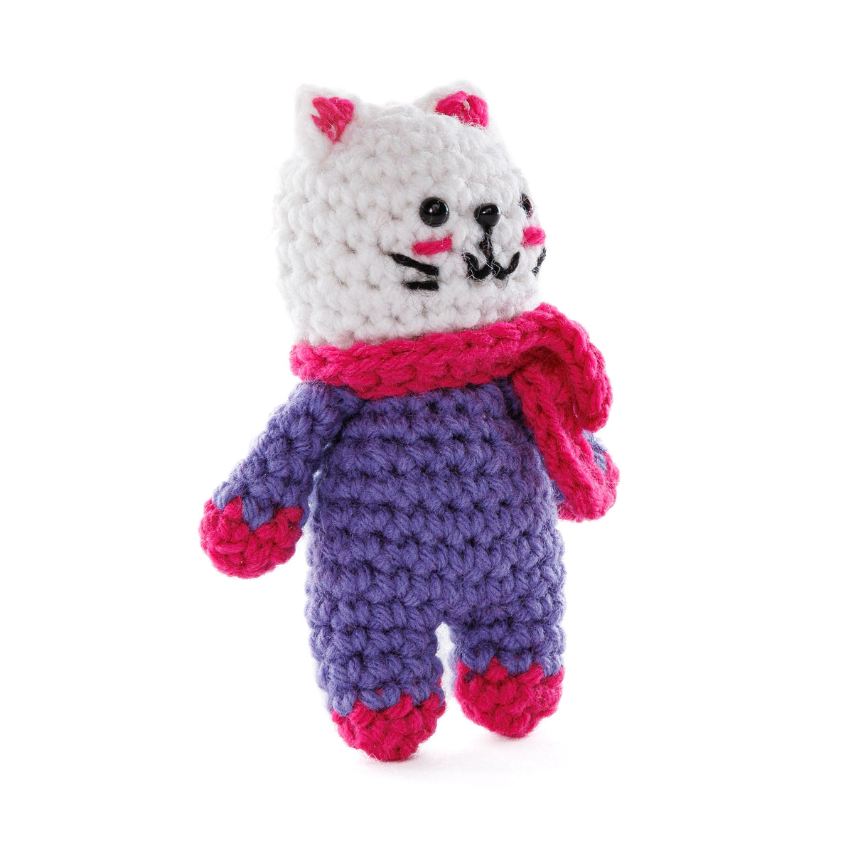 Crochet Katie Cat Amigurumi made using Red Heart yarn