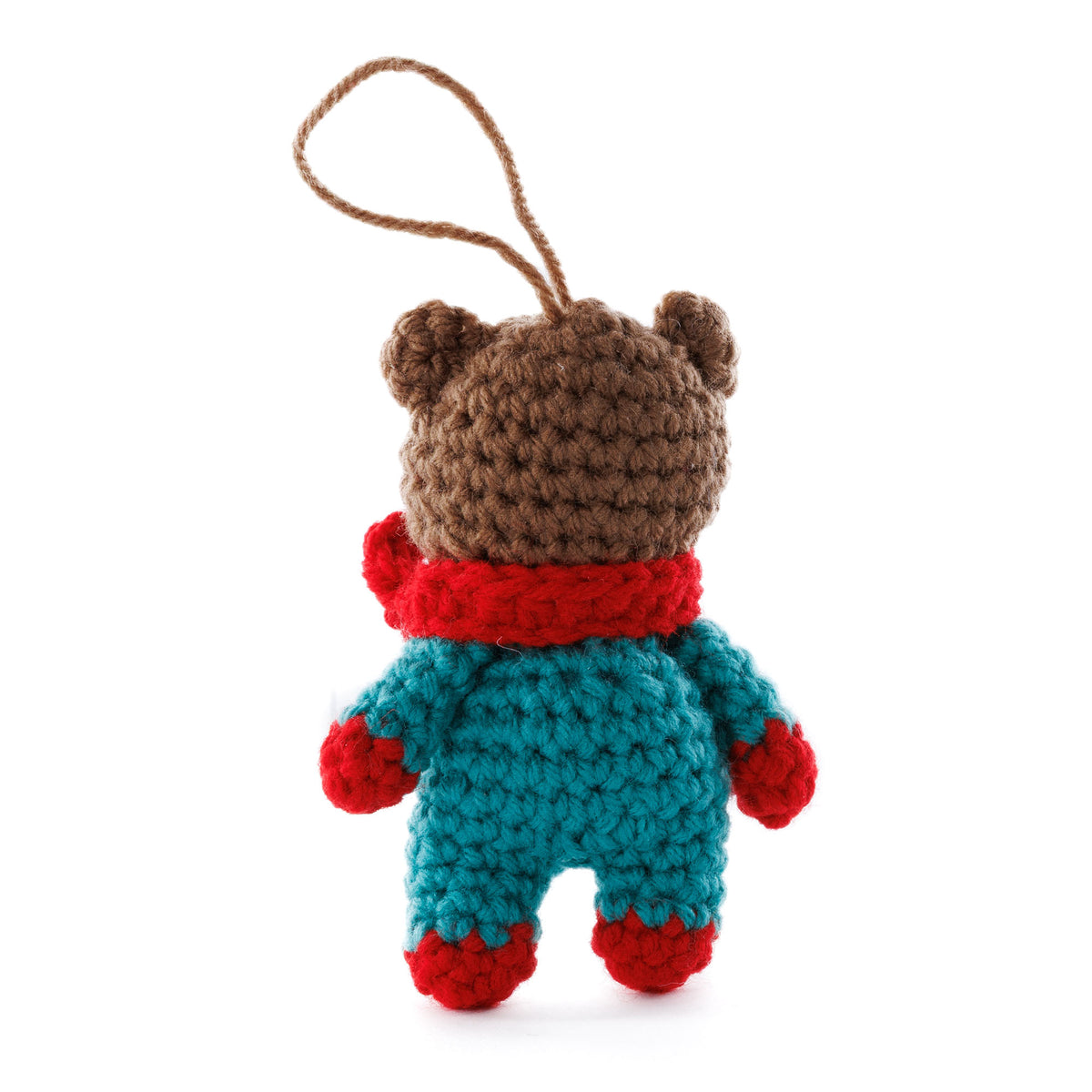 Crochet Merry Beary Amigurumi made using Red Heart yarn