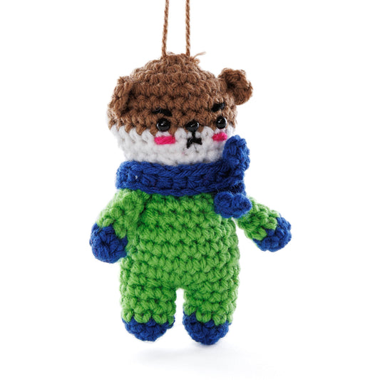 Crochet Otto The Otter Amigurumi made using Red Heart yarn