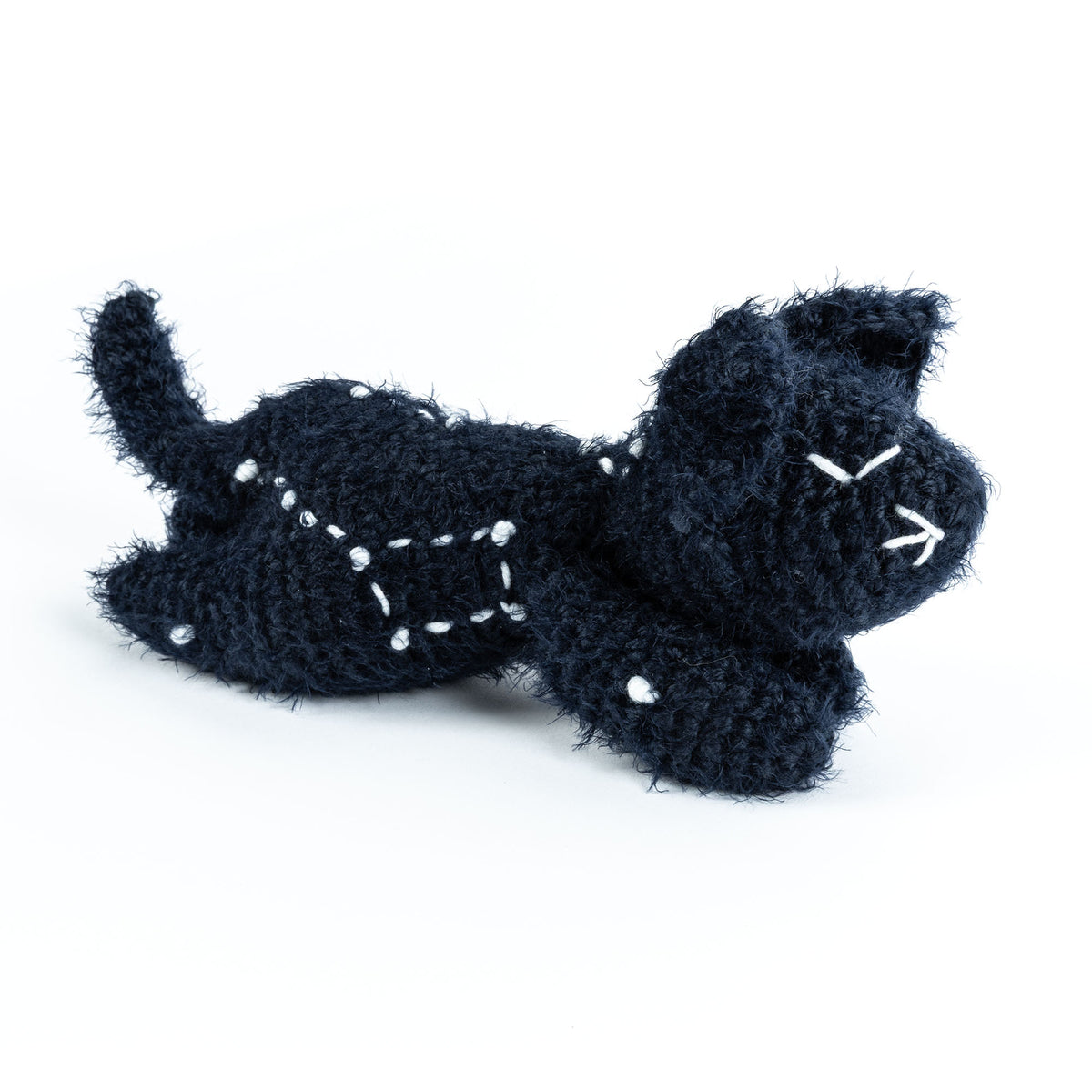 Crochet Sleepy Time Kitty made using Red Heart yarn