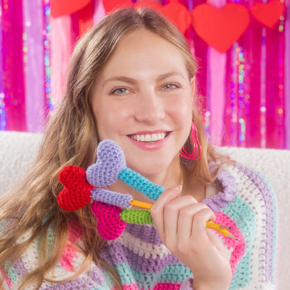 Red Heart Crochet Heart Pencil Toppers Crochet Heart Pencil Toppers made using Red Heart yarn