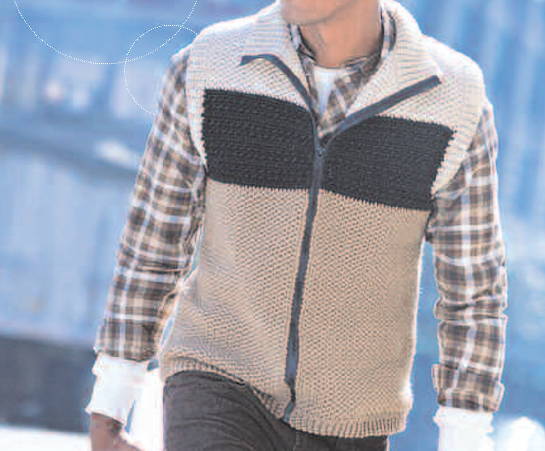 Crochet Rugged Vest made using Red Heart yarn