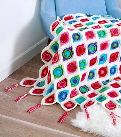 Red Heart Crochet Retro Ornament Throw Crochet Retro Ornament Throw made using Red Heart yarn