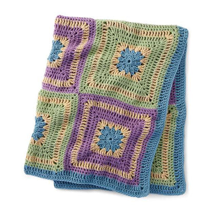 Red Heart Easy Squares Throw Crochet Throw made in Red Heart With Love Yarn