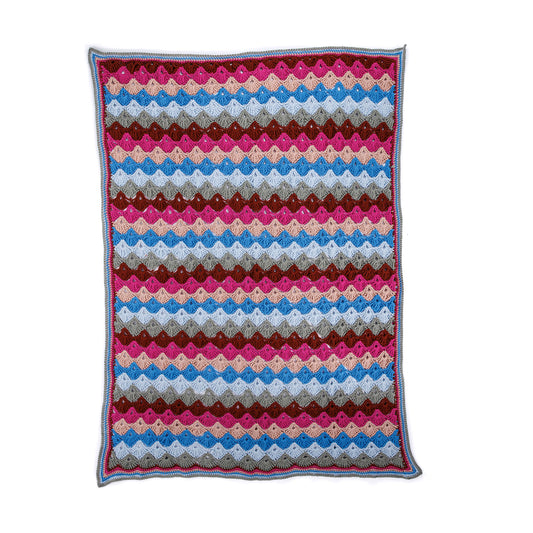 Twilight Sea Shells Throw made using Red Heart yarn