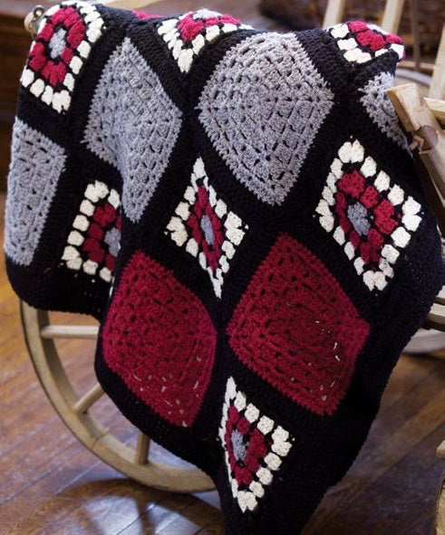 Crochet Super Granny Throw made using Red Heart yarn