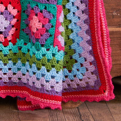 Red Heart Bright Granny Crochet Throw Crochet Throw made in Red Heart Super Saver Yarn