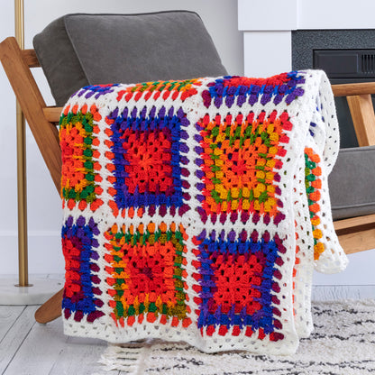 Red Heart Puff Granny Crochet Blanket Crochet Blanket made in Red Heart Super Saver Yarn