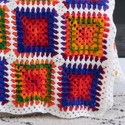 Red Heart Puff Granny Crochet Blanket Crochet Blanket made in Red Heart Super Saver Yarn