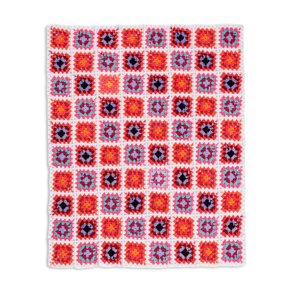 Red Heart Spectrum Dreams Crochet Granny Square Blanket Version 4