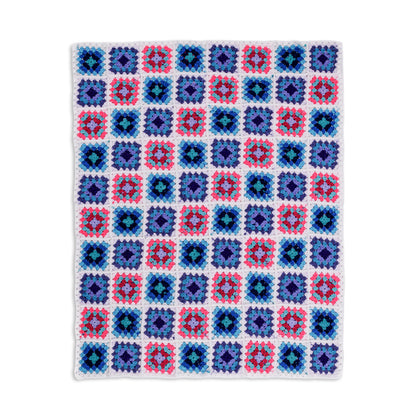 Red Heart Spectrum Dreams Crochet Granny Square Blanket Version 3
