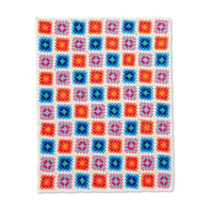Red Heart Spectrum Dreams Crochet Granny Square Blanket Version 1