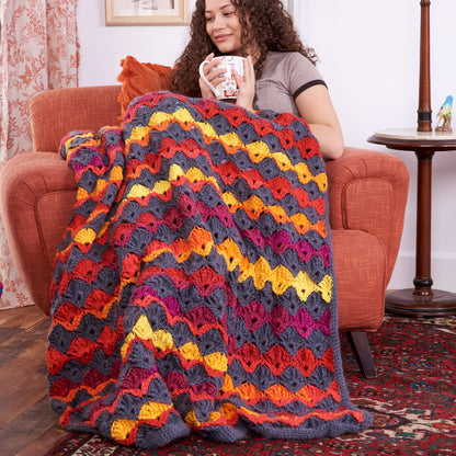 Red Heart Pixel Perfect Crochet Afghan Crochet Afghan made in Red Heart Super Saver Brushed Yarn