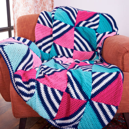 Red Heart Patchwork Prism Crochet Blanket Crochet Blanket made in Red Heart Super Saver Yarn
