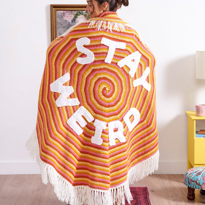 Red Heart Crochet Stay Weird Blanket Crochet Blanket made in Red Heart Yarn
