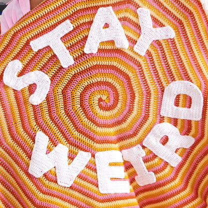 Red Heart Crochet Stay Weird Blanket Crochet Blanket made in Red Heart Yarn