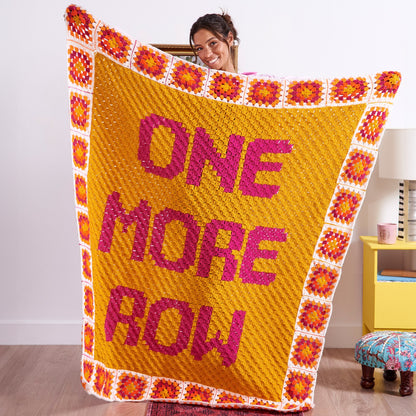 Red Heart One More Row Crochet Blanket Crochet Blanket made in Red Heart All in One Granny Square","Super Saver Yarn