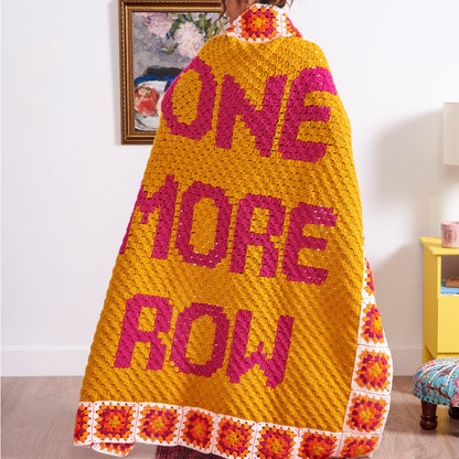 Red Heart One More Row Crochet Blanket Crochet Blanket made in Red Heart All in One Granny Square","Super Saver Yarn