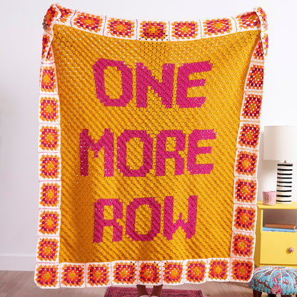 Red Heart One More Row Crochet Blanket Crochet Blanket made in Red Heart All in One Granny Square","Super Saver Yarn