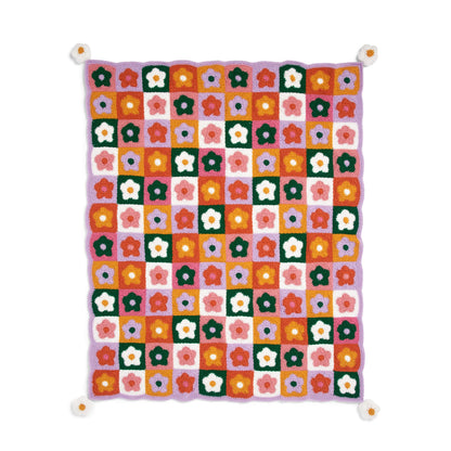 Red Heart Field of Daisies Crochet Blanket Crochet Blanket made in Red Heart Yarn