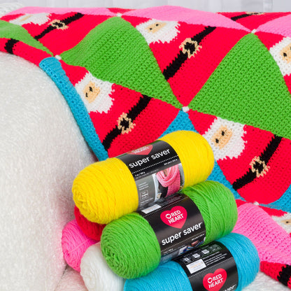 Red Heart Santa's Coming to Town Crochet Blanket Santa'S Coming To Town Crochet Blanket made using Red Heart yarn