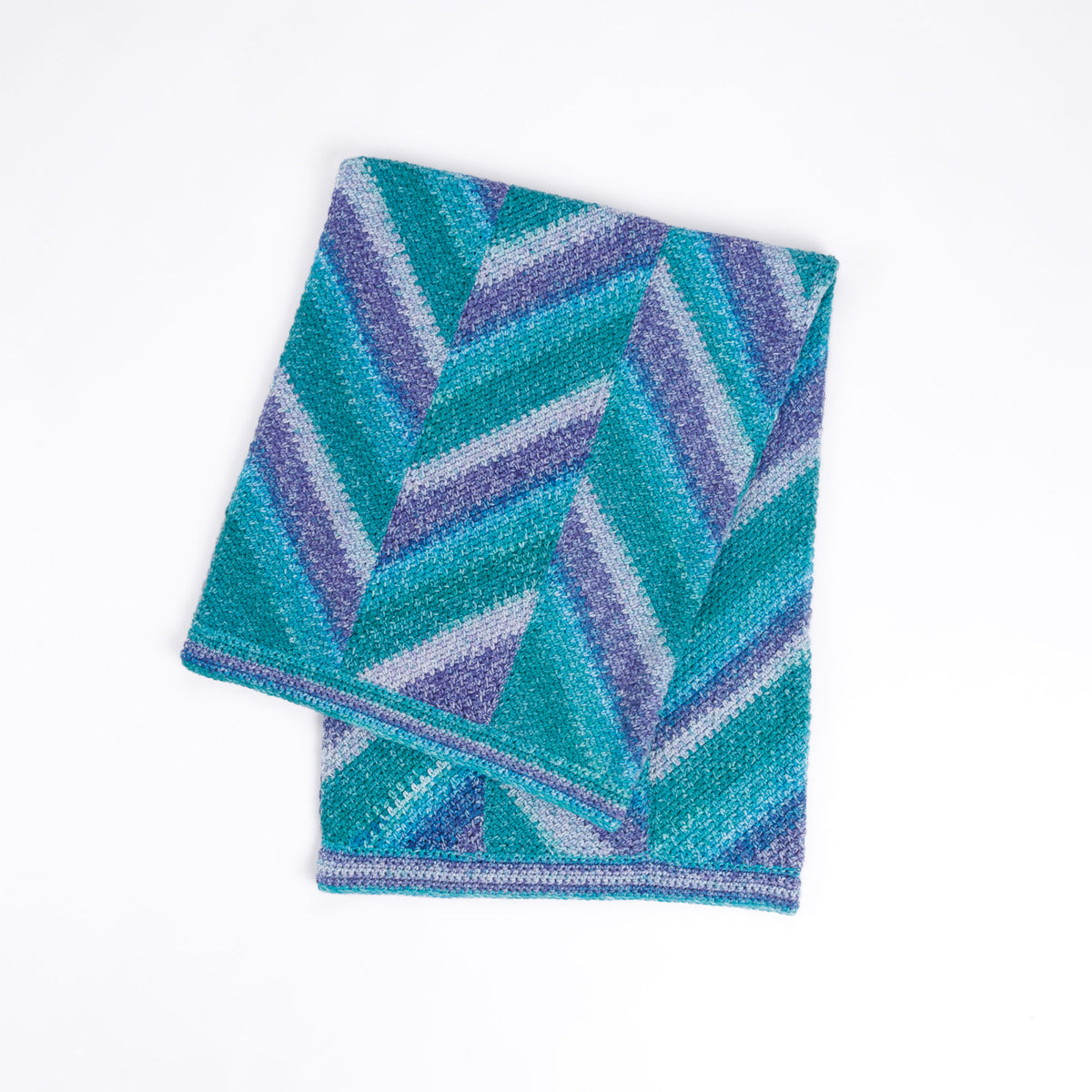 Change Of Stripes Crochet Panel Blanket made using Red Heart yarn