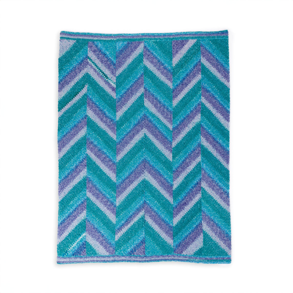 Change Of Stripes Crochet Panel Blanket made using Red Heart yarn